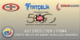 İSO 500de Kdz. Ereğli TSOdan 3 şirket yer aldı